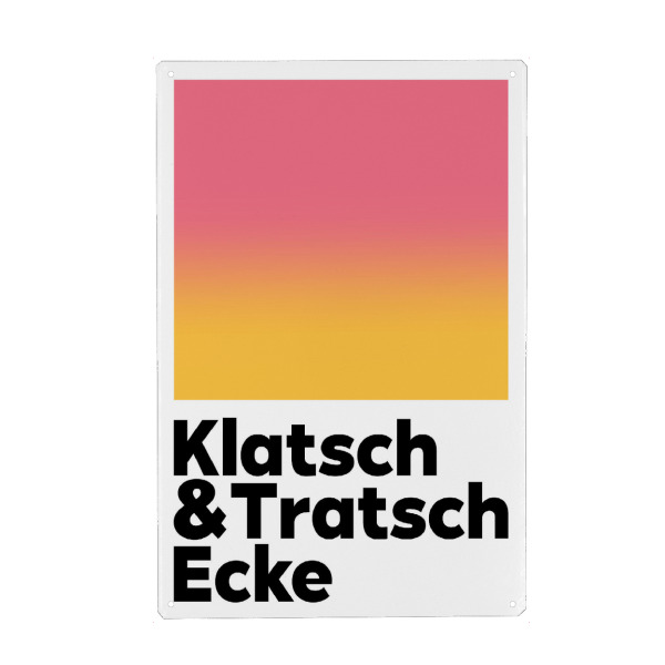 Holzbild "Klatsch und Tratsch Rot Gelb" artboxONE - Typografie,Für Mama,Lustig