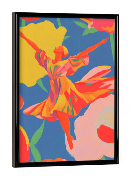 Poster mit schwarzem Rahmen "Feminine Frühlingsfreude" artboxONE - Natur,Floral,Menschen
