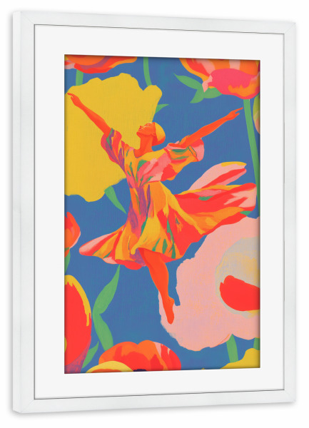Poster mit Rahmen weiß "Feminine Frühlingsfreude" artboxONE - Natur,Floral,Menschen