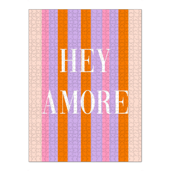 Puzzle Ravensburger "Streifenkunst Hey Amore" artboxONE - Typografie,Menschen,Liebe