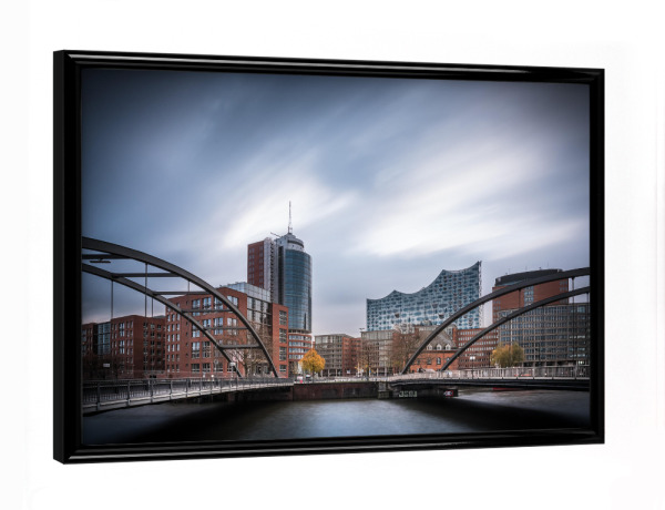 Poster mit schwarzem Rahmen "Hamburg Bridges" artboxONE - Städte,Städte / Hamburg,Architektur