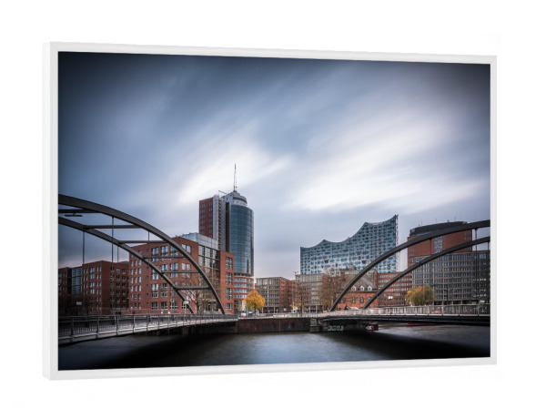Poster mit weißem Rahmen "Hamburg Bridges" artboxONE - Städte,Städte / Hamburg,Architektur