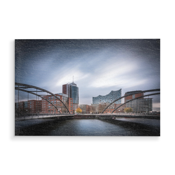 Holzbild "Hamburg Bridges" artboxONE - Städte,Städte / Hamburg,Architektur