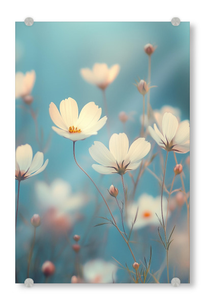 Acrylglasbild "Weiße Blümchen Romantik" artboxONE - Natur,Floral