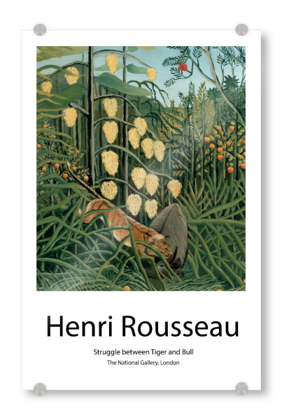 Acrylglasbild "Henri Rousseau" artboxONE - Natur,Tiere - Kunst,Berühmtheit,Illustration,Dekorative,Wohnkultur,20. jahrhundert,Ausstellungsplakat