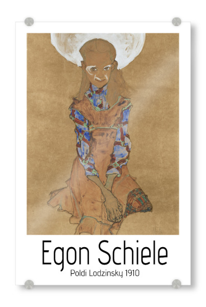 Acrylglasbild "Egon Schiele sitzendes Mädchen" artboxONE - Abstrakt