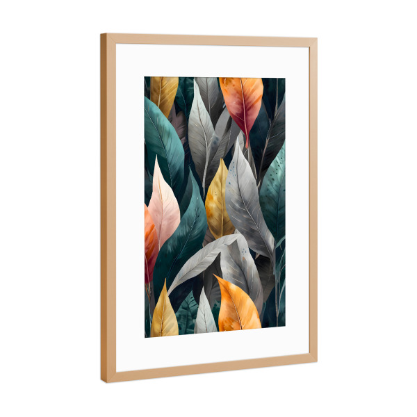 Poster mit Rahmen Kupfer "Lowkey Obsessed with These Leaves" artboxONE - Natur,Floral