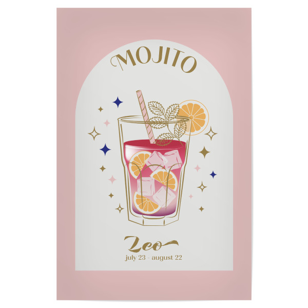 Poster 30x20 cm "Mojito -Cocktail -Zodiac -Zeichen" artboxONE - Essen & Trinken,Essen & Trinken / Alkohol