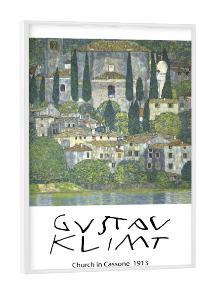 Poster mit weißem Rahmen "Gustav Klimt -Kirche in Cassone" artboxONE - Natur,Abstrakt