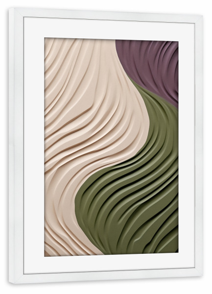 Poster mit Rahmen weiß "Natur Wellen in Bewegung" artboxONE - Natur,Abstrakt,Geometrie