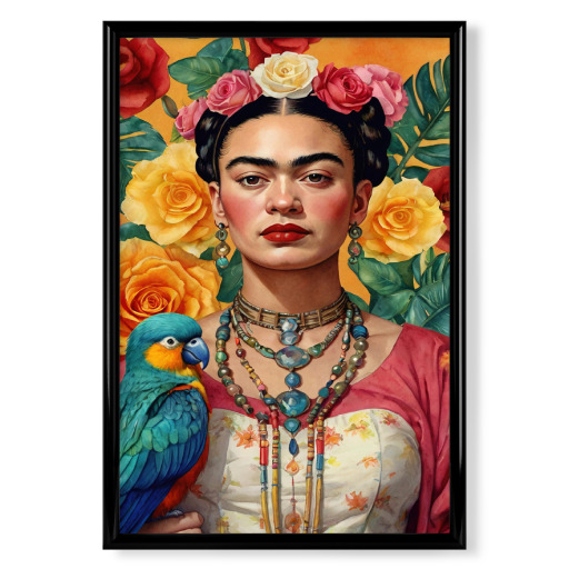 Frida Kahlo mit Blumen