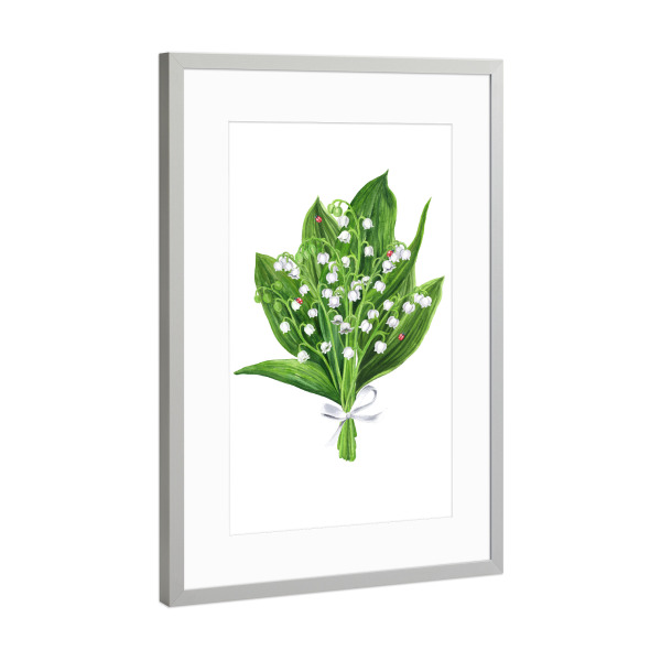 Poster mit Rahmen Silber "Strauß von Lilly" artboxONE - Floral