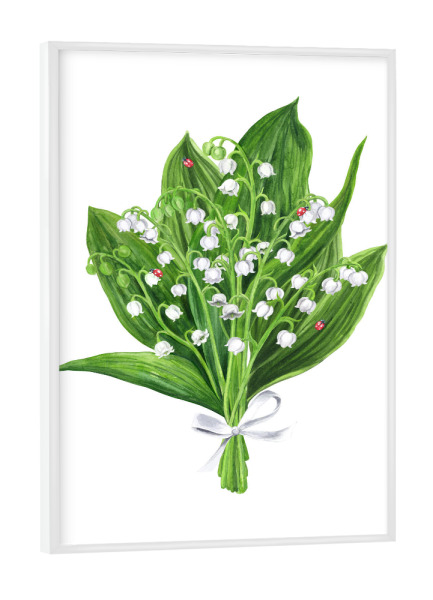 Poster mit weißem Rahmen "Strauß von Lilly" artboxONE - Floral