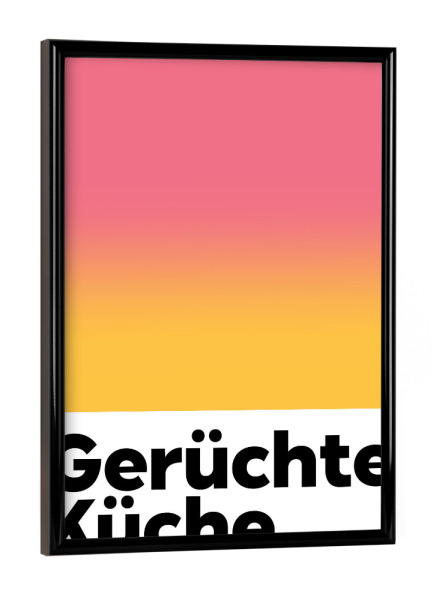 Poster mit schwarzem Rahmen "Gerüchteküche - Rot Gelb" artboxONE - Typografie,Für Mama,Lustig