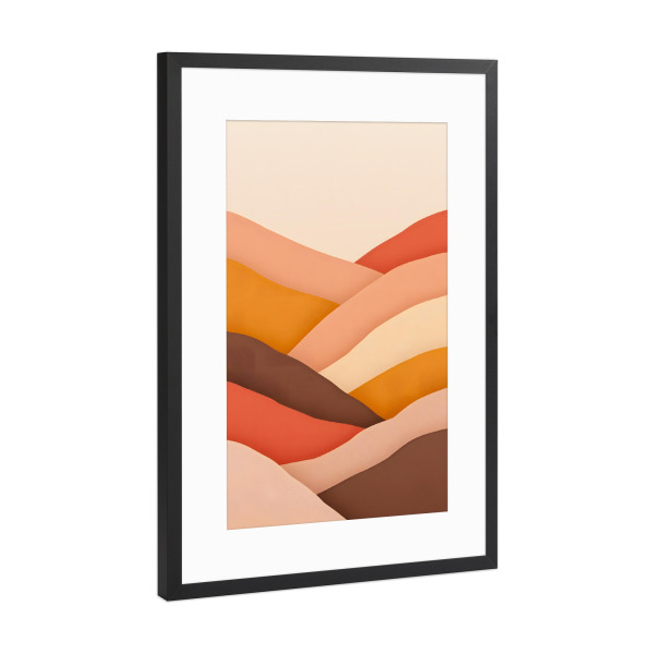 Poster mit Rahmen Schwarz (Metallic) "Erdige Wellen der Ruhe" artboxONE - Natur