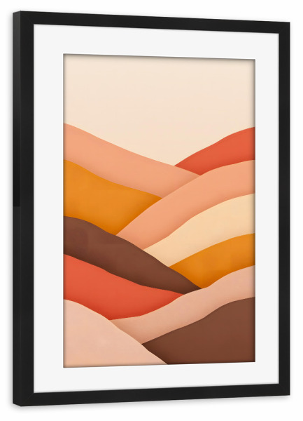 Poster mit Rahmen schwarz "Erdige Wellen der Ruhe" artboxONE - Natur