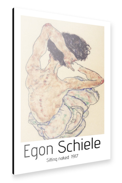 Alu-Dibond "Egon Schiele sitzend nackt" 75x50 cm artboxONE