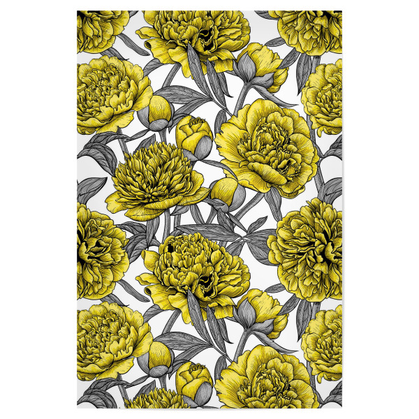 Poster "Weißer Pfingstrosengarten b" artboxONE - Floral