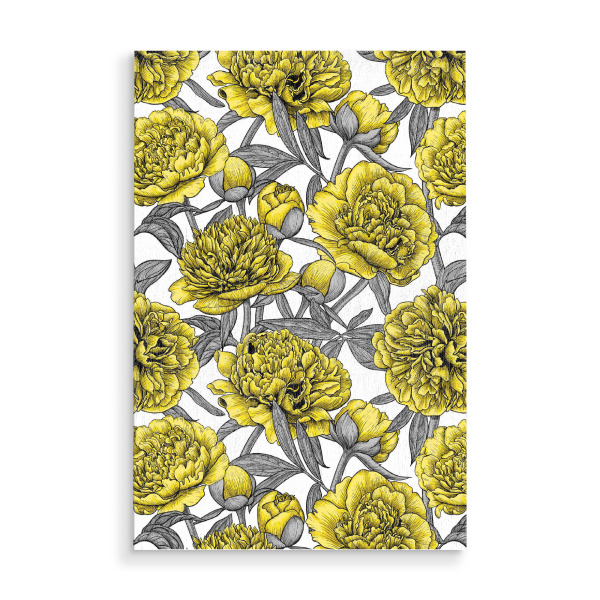 Holzbild "Weißer Pfingstrosengarten b" artboxONE - Floral