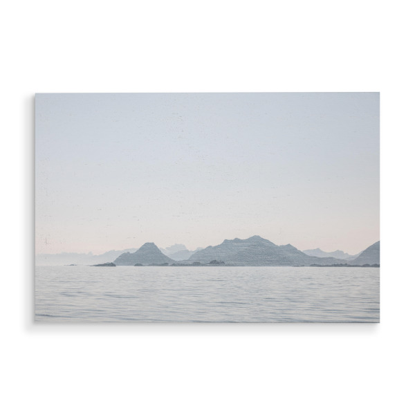 Holzbild "Islands in the Distance" artboxONE - Natur,Reise - Lofoten,Berge,Norwegen,Skandinavien,Norwegische küste,Meer,Wasser