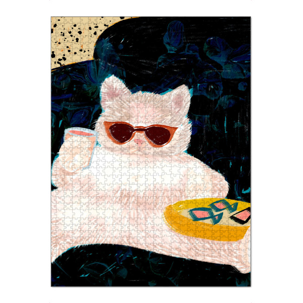 Puzzle Ravensburger "Cat-itude | Animals Pets Cats" artboxONE - Tiere,Essen & Trinken,Lustig