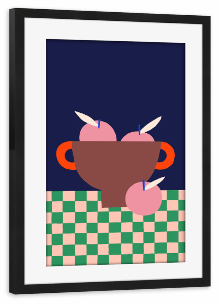 Poster mit Rahmen schwarz "Slow Living - Obstschale" artboxONE - Essen & Trinken,Essen & Trinken / Obst & Gemüse