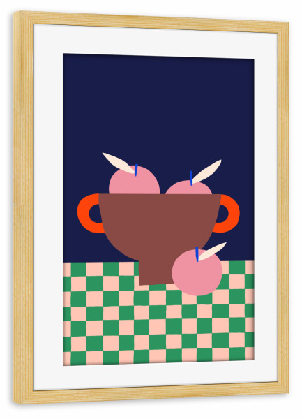 Poster mit Rahmen kiefer "Slow Living - Obstschale" artboxONE - Essen & Trinken,Essen & Trinken / Obst & Gemüse