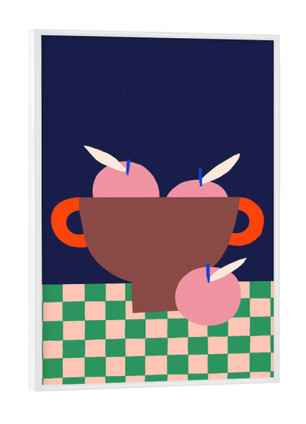 Poster mit weißem Rahmen "Slow Living - Obstschale" artboxONE - Essen & Trinken,Essen & Trinken / Obst & Gemüse