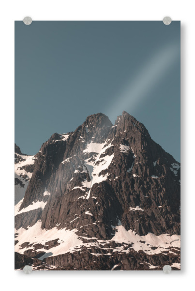 Acrylglasbild "Titan des Nordens" artboxONE - Natur,Reise - Berg,Gipfel,Gebirge,Fels,Lofoten,Norwegen,Skandinavien,Schnee