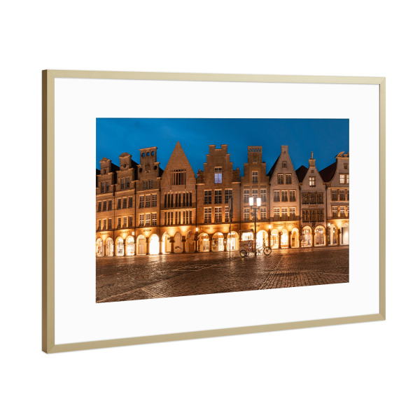 Poster mit Rahmen Gold "Prinzipalmarkt Münster" artboxONE - Städte,Architektur