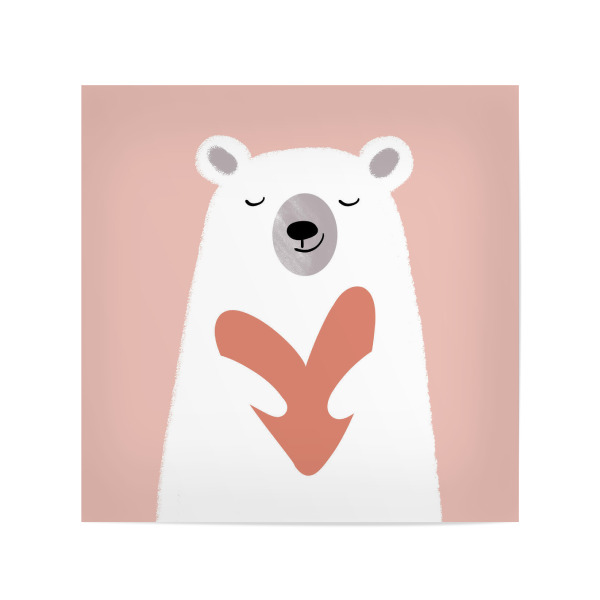 Poster 20x20 cm "Herz Bär Boho" artboxONE - Für Kinder,Tiere,Liebe