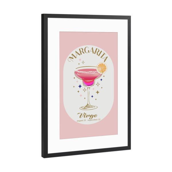 Poster mit Rahmen Schwarz (Metallic) "Margarita Cocktail Zodiac Zeichen" artboxONE - Abstrakt