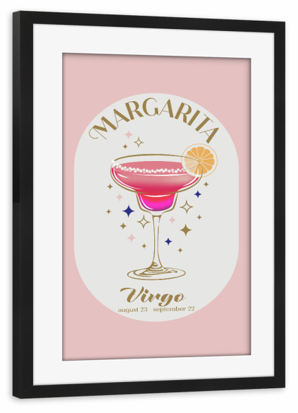 Poster mit Rahmen schwarz "Margarita Cocktail Zodiac Zeichen" artboxONE - Abstrakt