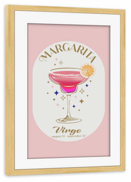 Poster mit Rahmen kiefer "Margarita Cocktail Zodiac Zeichen" artboxONE - Abstrakt