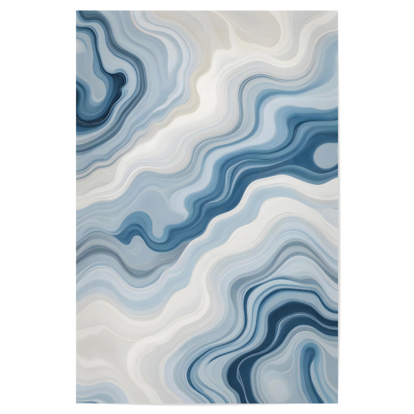 Poster "Blaue Marmorwellen" artboxONE - Abstrakt
