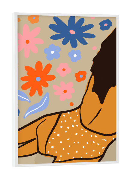 Poster mit weißem Rahmen "Entspannte Sommerstimmung" artboxONE - Floral,Menschen