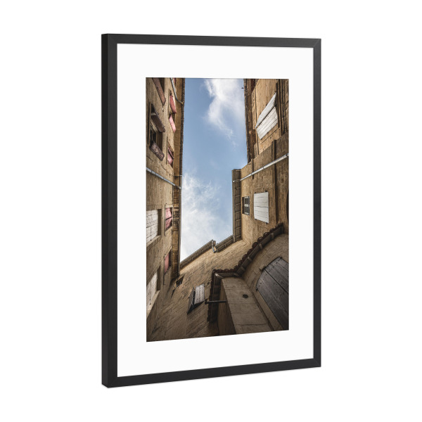 Poster mit Rahmen Schwarz (Metallic) "Mediterrane Fassaden" artboxONE - Reise,Architektur