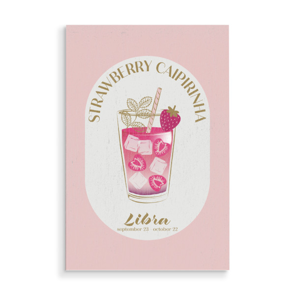 Holzbild "Caipirinha Cocktail Zodiac Sign" artboxONE - Essen & Trinken,Essen & Trinken / Alkohol