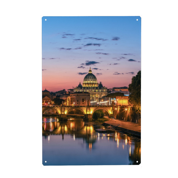 Holzbild "Sonnenuntergang Petersdom Rom" artboxONE - Reise,Architektur,Reise / Länder,Städte / Rom