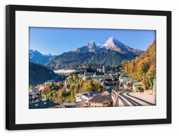 Poster mit Rahmen schwarz "Herbst in Berchtesgaden" artboxONE - Natur,Reise,Architektur,Reise / Länder