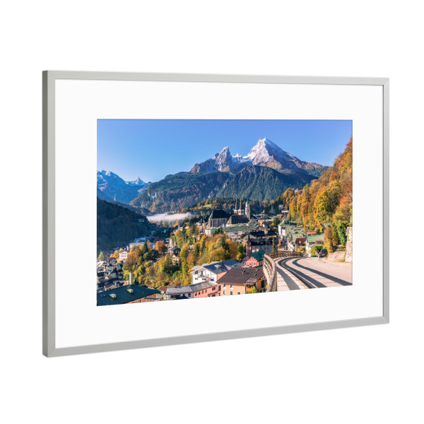 Poster mit Rahmen Silber "Herbst in Berchtesgaden" artboxONE - Natur,Reise,Architektur,Reise / Länder