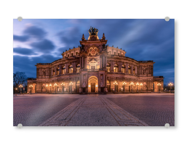 Acrylglasbild "Semperoper Dresden Sonnenuntergang" artboxONE - Reise,Architektur,Reise / Länder,Buchstaben / D,Städte / Dresden