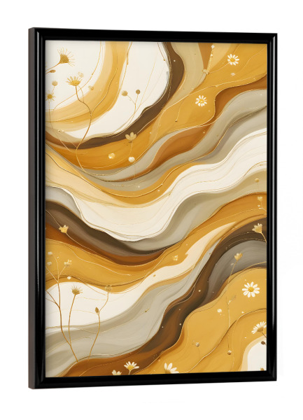 Poster mit schwarzem Rahmen "Goldene Brise" artboxONE - Abstrakt