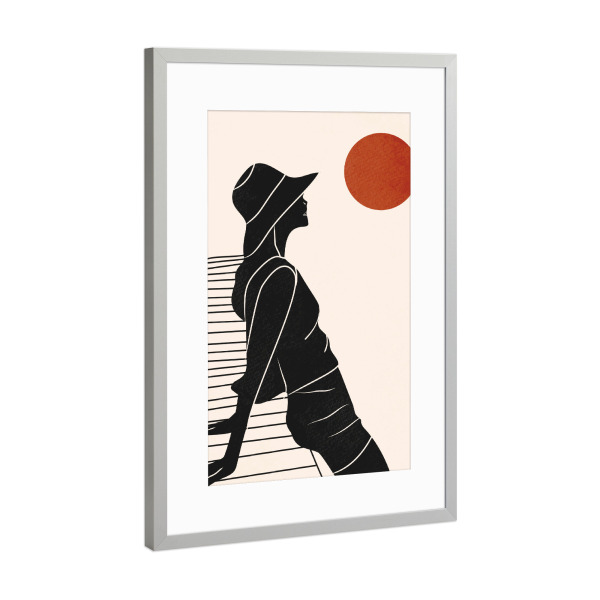 Poster mit Rahmen Silber "Durch das Wasser" artboxONE - Abstrakt,Menschen