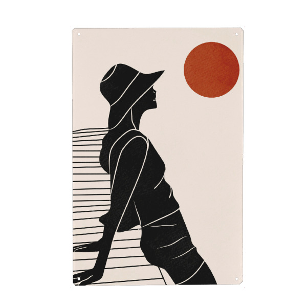 Metall Poster "Durch das Wasser" artboxONE - Abstrakt,Menschen