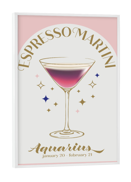 Poster mit weißem Rahmen "Martini Cocktail Zodiac Zeichen" artboxONE - Essen & Trinken / Alkohol