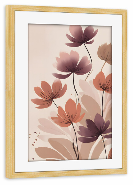 Poster mit Rahmen kiefer "Blütenblätter auf Punkt" artboxONE - Floral