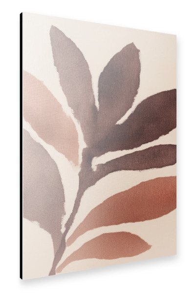 Alu-Dibond "Terrakotta -Pflanzenblattgemälde" 30x20 cm artboxONE