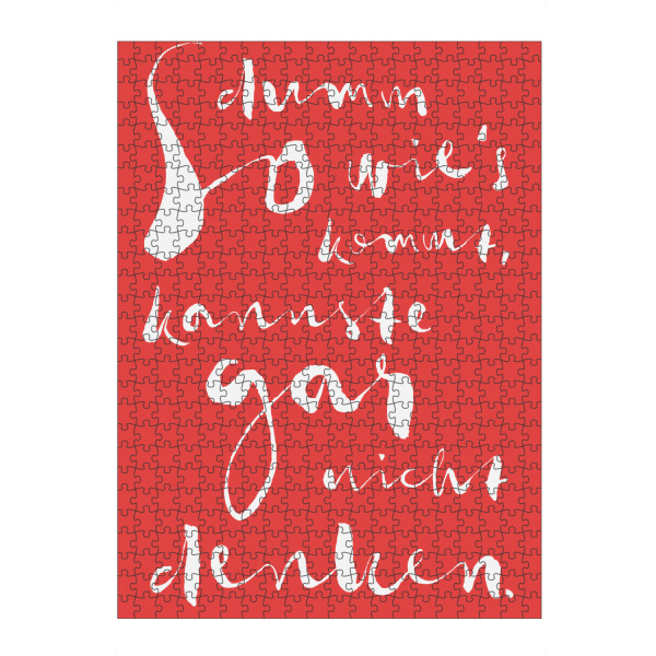 Puzzle Ravensburger "So dumm wie's kommt" artboxONE - Typografie,Menschen,Lustig - Typo,Typografie,Bunt,Dopamin decor,Colorblocking,Lustig