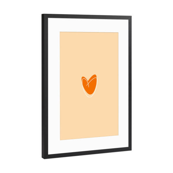 Poster mit Rahmen Schwarz (Metallic) "Minimal heart" artboxONE - Liebe - Herz,Bunt,Dopamin decor,Liebe,Minimalistisch